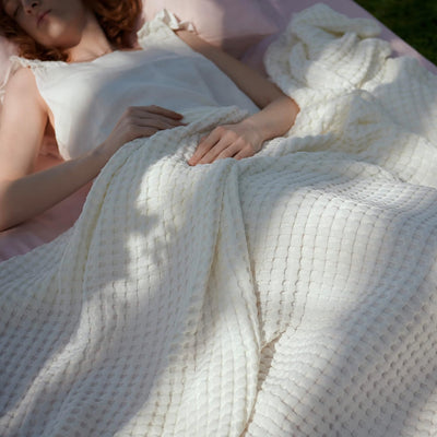 Cooling Bamboo Waffle Blanket